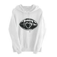 thumbnail image 3 of UTSJKR Football Sweatshirt for Women Game Day Graphic Hoodies Casual Long Sleeve 2025 Winter Fall Pullover Comfort Hoodie White XL, 3 of 4