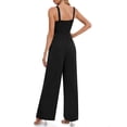 thumbnail image 5 of One Piece Jumpsuits for Women Dressy Casual Sleeveless Crewneck Wide Leg Rompers Jumpers Vacation Summer Outfits Black XL, 5 of 7