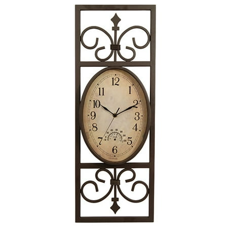 Outdoor Wall Clock and Thermometer