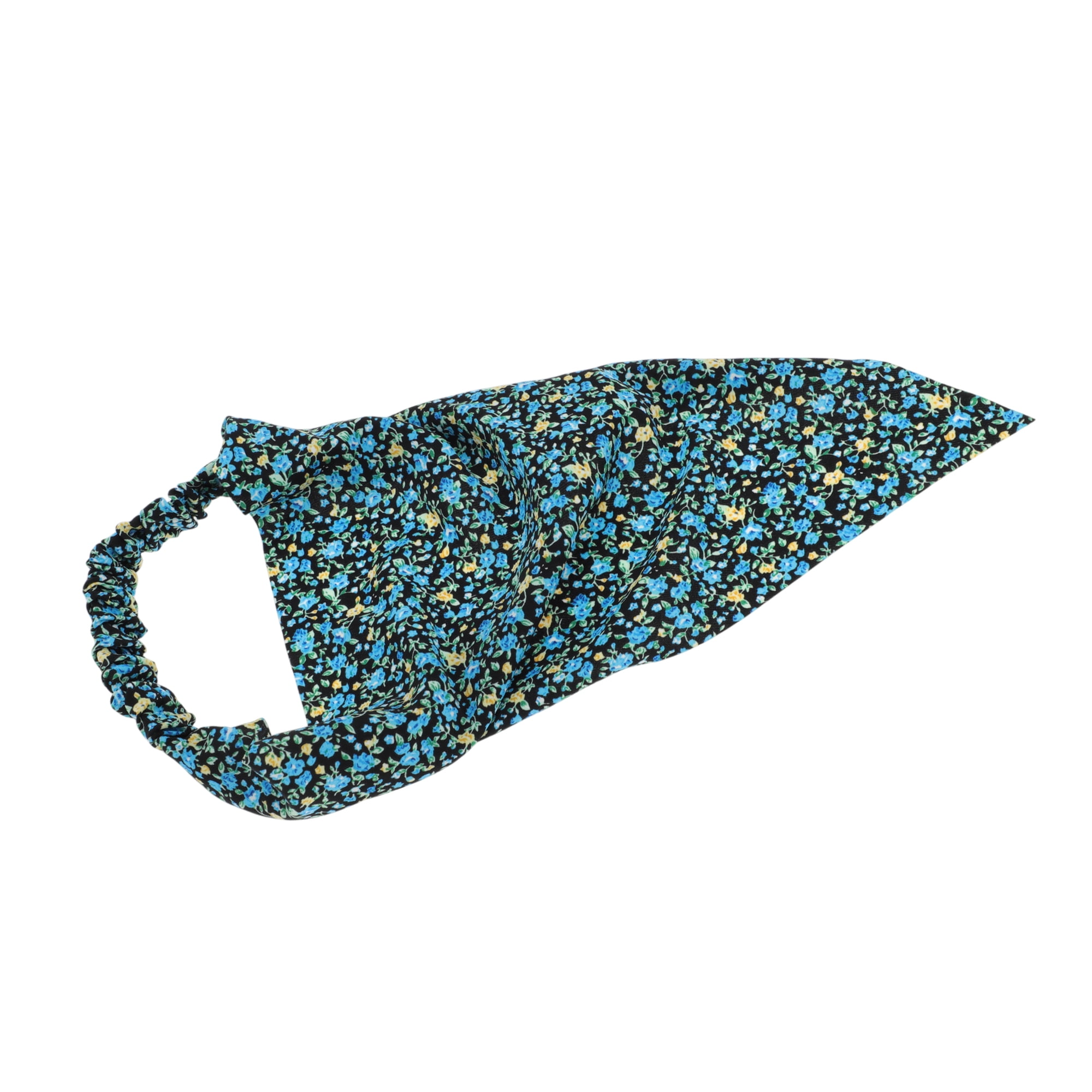 Unique Bargains 1pc Floral Soft Breathable Headwrap for Daily Life Black Blue