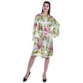 thumbnail image 3 of Moomaya Printed Womens Kimono Sleeve Robes Satin Silk Getting Ready Bridal Robe Coverup, 3 of 7