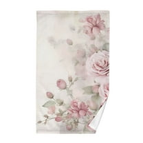 Roses Flowers Cotton Face Towels Soft Hand Towel Absorbent Bathroom Towel for Kitchen Hotel Decoration