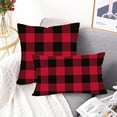 thumbnail image 3 of Red Black Buffalo Check Plaids Pillow Covers 12x20 Inch Merry Christmas Farmhouse Decorations Throw Pillow Cases Double Sided Super Soft Square Cushion Cover for Home Car Bed Sofa Couch, 3 of 5