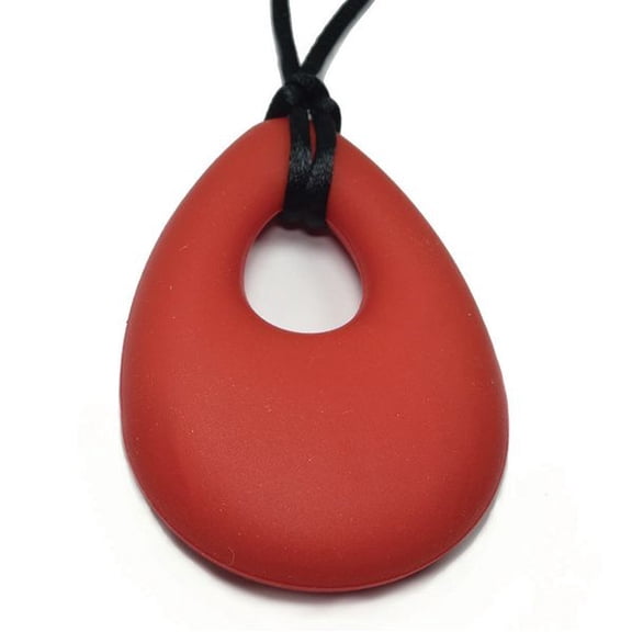 chewjle oval pendant - buddy buds red hot