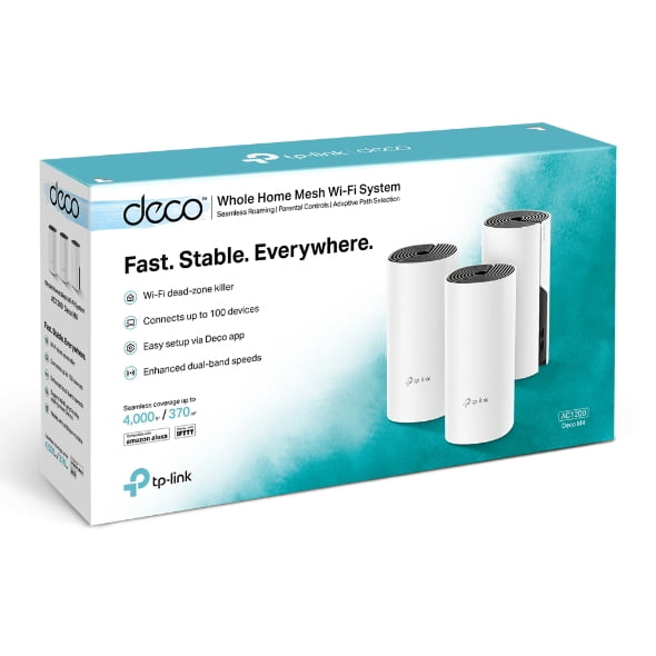 TP-Link Deco M4 AC1200 Whole Home Mesh Wi-Fi 5 System - 3-Pack