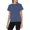White Speckles on Navy, variant on Women's Casual Crewneck T-Shirts Short Sleeve All-Over Abstract Wildflower Summer Tee Shirts