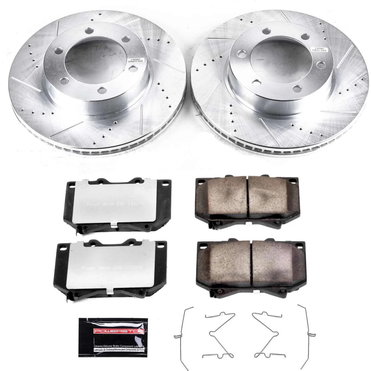 PowerStop Front Z36 Truck & Tow Carbon-Fiber Ceramic Brake Pad and Drilled and Slotted Rotor Kit Fits: TOYOTA Select Models K2323-36