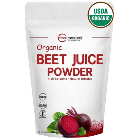 Organic Beet Root Juice Powder, 2 Pounds (32 Ounce), Natural Nitrates for Energy Booster, Best Superfoods & Flavor for Beverage & Smoothie, Non-GMO and Vegan Friendly 2