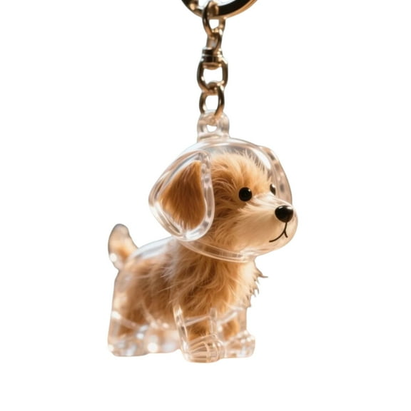 Ciwanning Pet Furs Collector Keychain Dog Shape Hair Storage Memorial Keepsakes Box Keyring for Dog Cats Owners