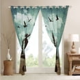 thumbnail image 4 of Moose Blackout Curtains Rustic Pine Trees 2 Panels 52"Wx63"L Curtains,Woodland Animals Curtains & Drapes Vintage Brown Lodge Cabin Reindeer Elk Deer Paw Print Farmhouse Decor, 4 of 6