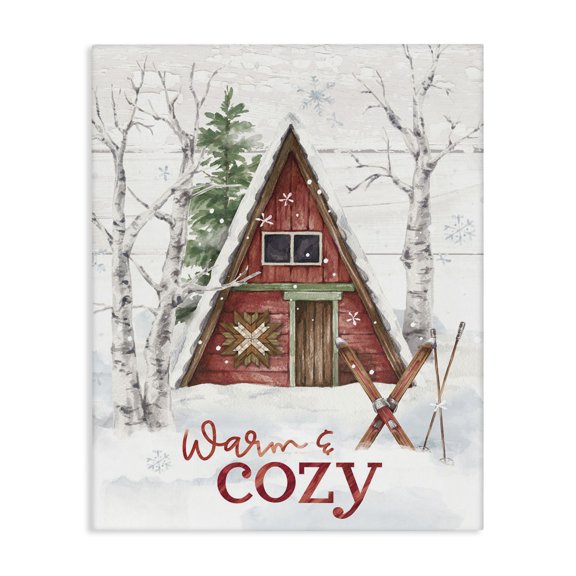 Stupell Industries Farmhouse Warm & Cozy Cabin Canvas Art, 24 x 30, by Courtney Morgenstern