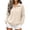 Beige, variant on Women Waffle Knit Polo Sweatshirt Sevevn Collared Henley Button Long Sleeve Side Pocket Loose Casual Pullover Tops