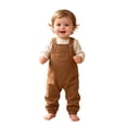 thumbnail image 5 of WhouRiu Baby Girls Casual Sleeveless Jumpsuits Solid Color Loose Overalls With Pockets Kids Summer Lightweight Breathable Cute Onesies,4-5 Years, 5 of 6