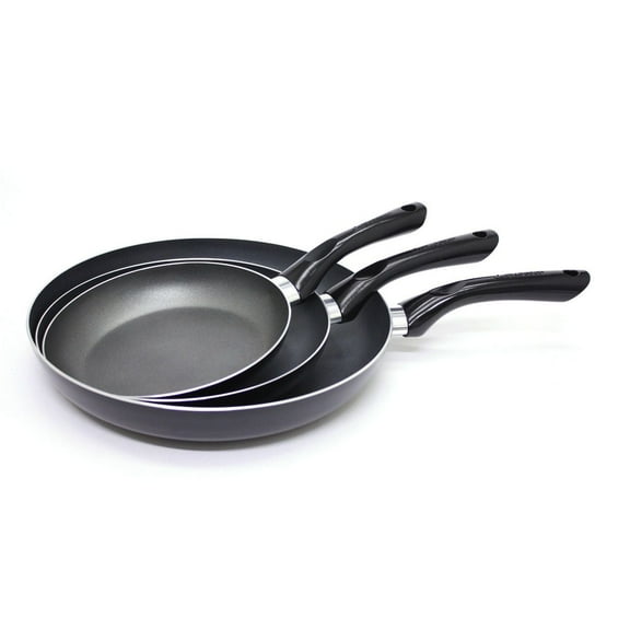 Starbasix 3-Piece Fry Pan Set, 20 cm (8"), 24 cm (9.5") and 28 cm (11"), Non-Stick Coating, Oven and Dishwasher Safe, Pressed Aluminum