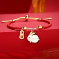 thumbnail image 2 of Handcrafted Chinese Lucky Rabbit Bracelet - Perfect for New Year Health & Protection, and Easter Gifts!, 2 of 5