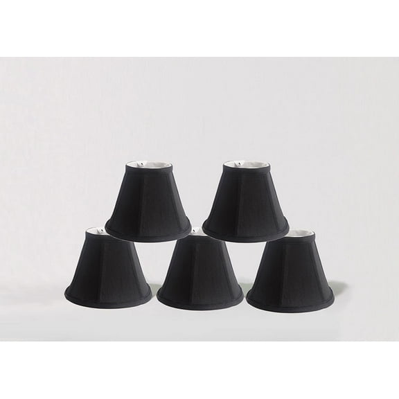 Urbanest 1100076b Chandelier Lamp Shade, 6-inch, Empire, Clip On, Black(set of 5)