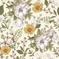 thumbnail image 2 of (2 pack) Abyssaly Floral Peel and Stick Wallpaper 17.7" x 118" Self-Adhesive Removable Vintage Beige Flower Wall Paper Contact Paper for Bedroom Kitchen, 2 of 8