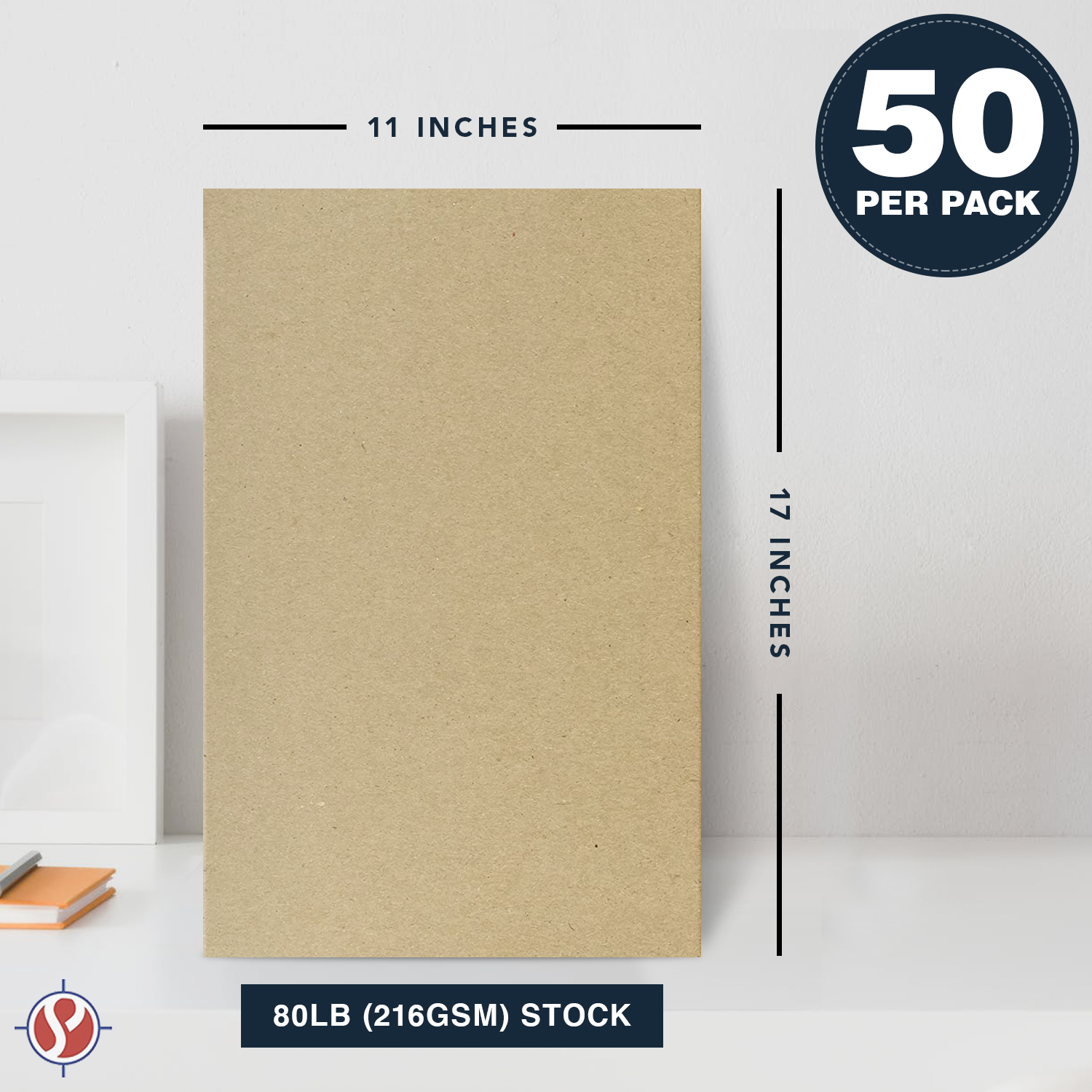Brown Kraft Cardstock Paper, Heavyweight 11 x 17" Card Stock for Business Greeting Cards & Invitations, Gift Tags, Art & Crafts and More! | 80lb (216gsm) Cover | 50 per Pack