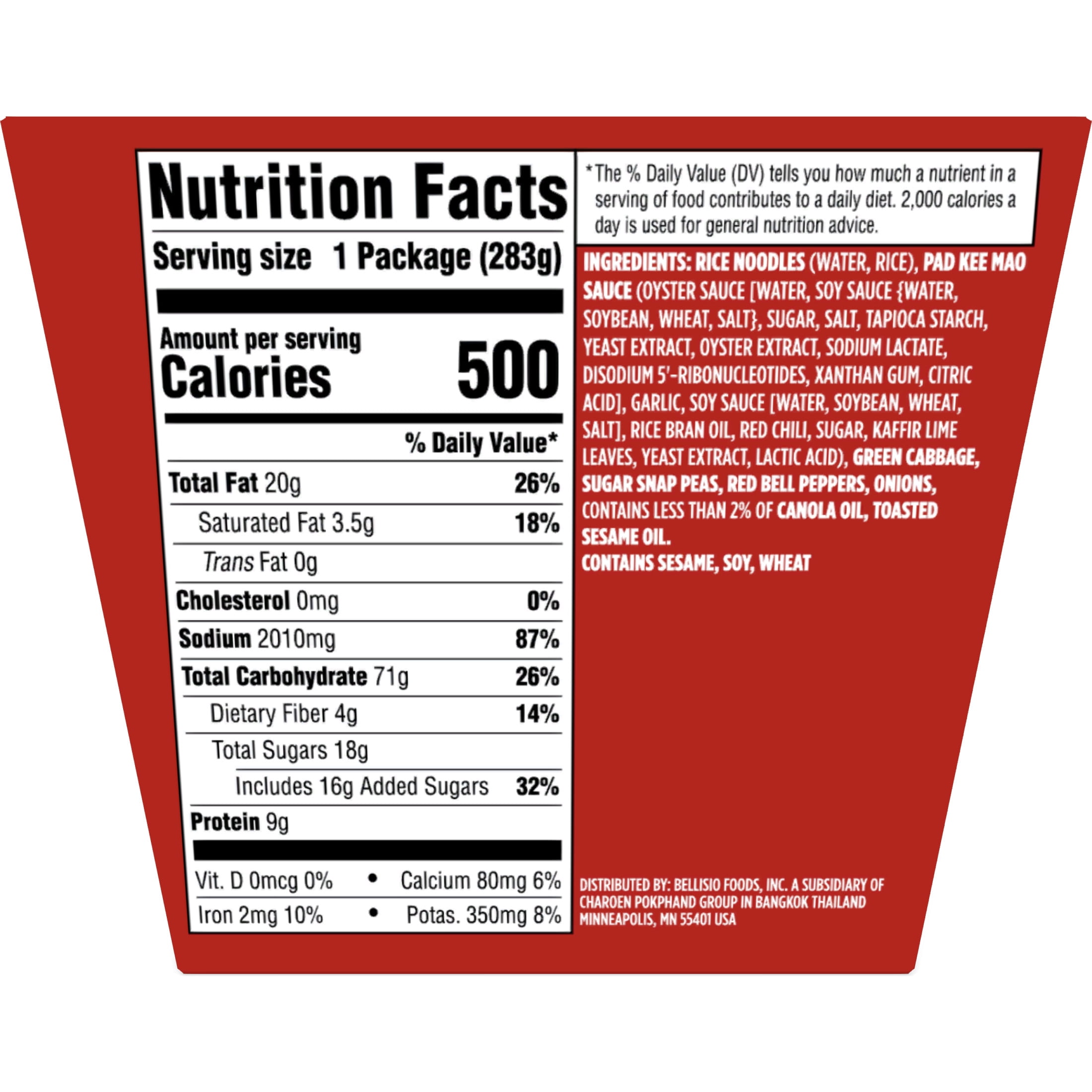 Authentic Asia Drunken Noodles Meal 10oz (Frozen Dinner)