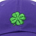 thumbnail image 5 of DALIX Four Leaf Clover Hat Baseball Cap St. Patrick's Day Cotton Caps Purple, 5 of 7