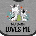 thumbnail image 4 of Inktastic Zebra My Gram Loves Me Boys or Girls Baby Bib, 4 of 4