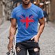 thumbnail image 2 of Mens Casual Manga Corta Botón Abajo Camisetas Estados Unidos Bandera Impresión Cuello Redondo Suéter Camiseta, Poliéster Casual Uso Diario para Hombres, 2 of 5