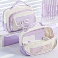 thumbnail image 5 of Cute Pencil Case Aesthetic Kawaii Pencil Case with Kawaii Pins Pencil Pouch Holder Pencil Case Organizer Color Block Design Pen Pouch Supplies Cute Functional Bag, 5 of 5