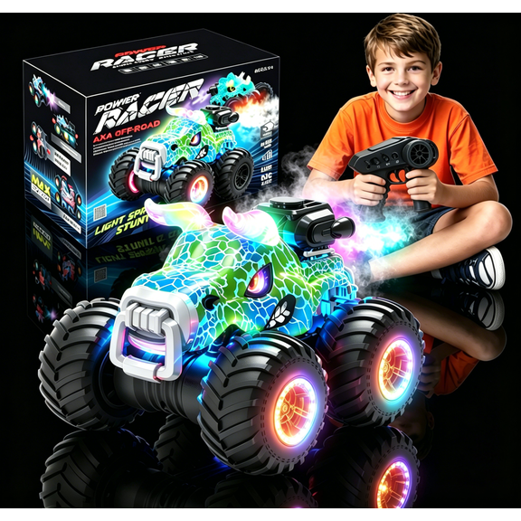 HNH Rc Monster Truck, 1:18 Scale All Terrain Remote Control Car for Kids 4-12 Years, 2 Batteries