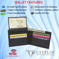 thumbnail image 2 of RFID Slim Front Pocket Wallets For Men - Genuine Leather Mens Bifold Wallet With Removable 2 ID Windows Zipper Coin Stylish Passcase Black, 2 of 7