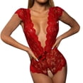 thumbnail image 1 of Aayomet Valentines Lingerie pour Femme Lingerie Body Teddy (Rouge, M), 1 of 5