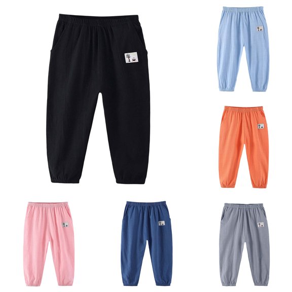 Byoo Toddler Girl's Split Hem Cropped Casual Pants Solid Wide Leg Summer Outings Daily Bottoms,Black