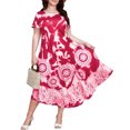 thumbnail image 2 of Ruimatai Robe Décontractée Grande Taille pour Femmes Manches Courtes Col Rond Été Fluide Confortable Élégante Imprimée Plage Fête T-Shirt Robe, 2 of 8