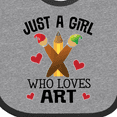thumbnail image 4 of Inktastic Artist Just a Girl Who Loves Art Girls Baby Bib, 4 of 4