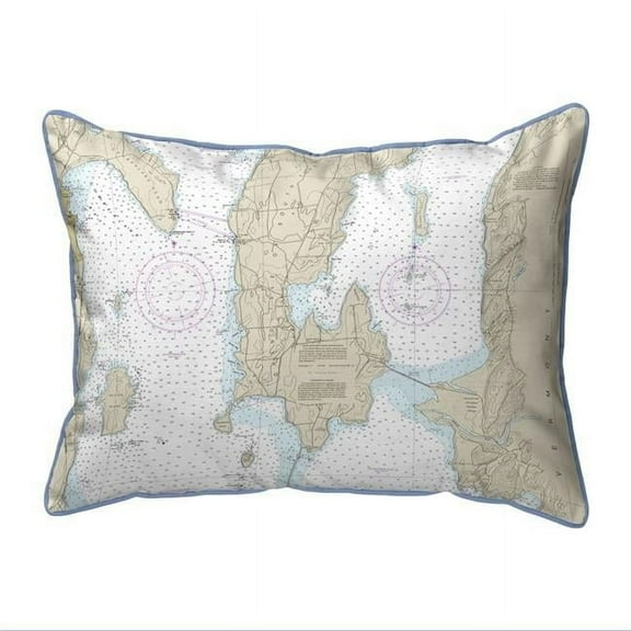 Betsy Drake SN14782 11 x 14 in. South Hero Island, VT Nautical Map Small Corded Indoor & Outdoor Pillow