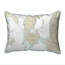 Betsy Drake SN14782 11 x 14 in. South Hero Island, VT Nautical Map Small Corded Indoor & Outdoor Pillow
