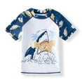 thumbnail image 3 of WOYY Little Boys Swimsuit Shark Print Short Sleeve Rash Guard Shorts Bathing Suit, Sizes 4-12, 3 of 6
