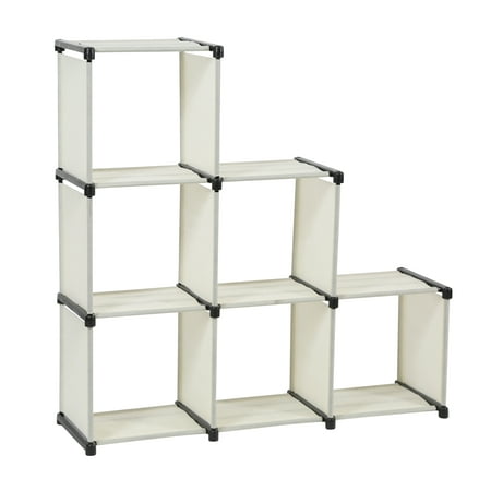 ClosetMate Beautiful DIY Foldable 3-tier Storage Cube Closet Organizer Shelf for 6-cubes - Beige