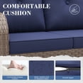 thumbnail image 6 of ELPOSUN 5-Seat Outdoor Patio Furniture Set, 4 Pieces All-Weather Wicker Rattan Outdoor Patio Sectional Sofa with Swivel Rocking Chairs, for Garden,Poolside,Backyard, Brown&Blue, 6 of 9