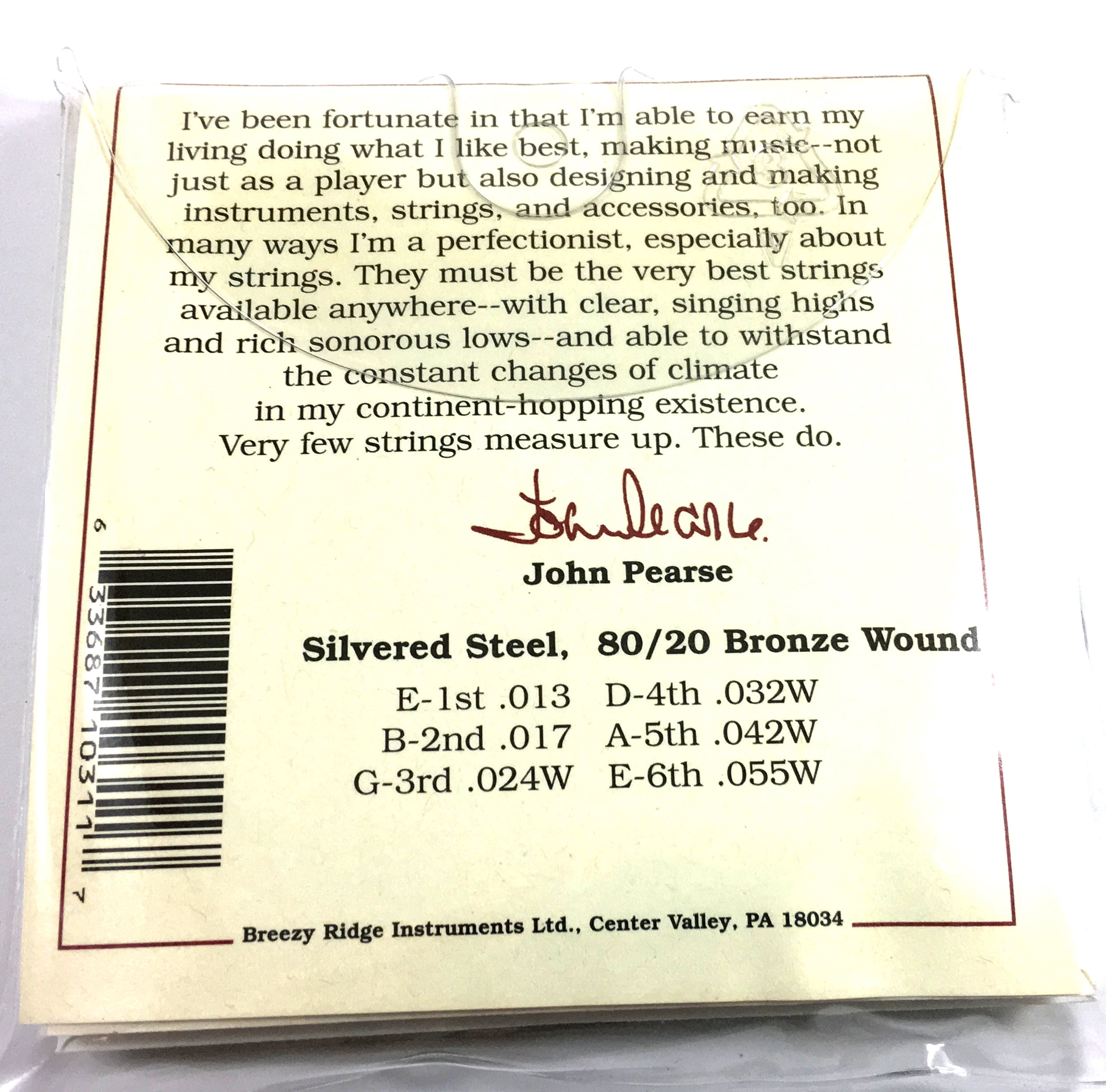 John Pearse Guitar Strings 5-Pack Acoustic 310NM Medium Bronze