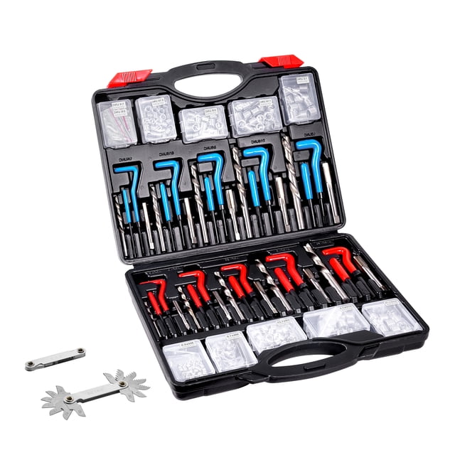 VEVOR Trousse de Réparation de Filetage Hélicoïdal, Trousse d'Outils de Remontage SAE et Métrique de 338 Pcs