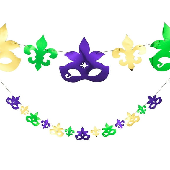 Fun Express Mardi Gras Mask and Fleur de Lis Garland