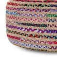 thumbnail image 3 of Simpli Home Margo 30 inch Wide Boho Large Round Pouf in Multi-Color Handwoven Jute and Cotton, 3 of 7