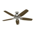 thumbnail image 3 of Hunter - Hinnman Indoor Ceiling Fan With Light, 52-inch, Brushed Nickel, Traditional-style, 3-speed WhisperWind Motor, 53227, for living rooms, bedrooms, home offices, kitchens, 3 of 5