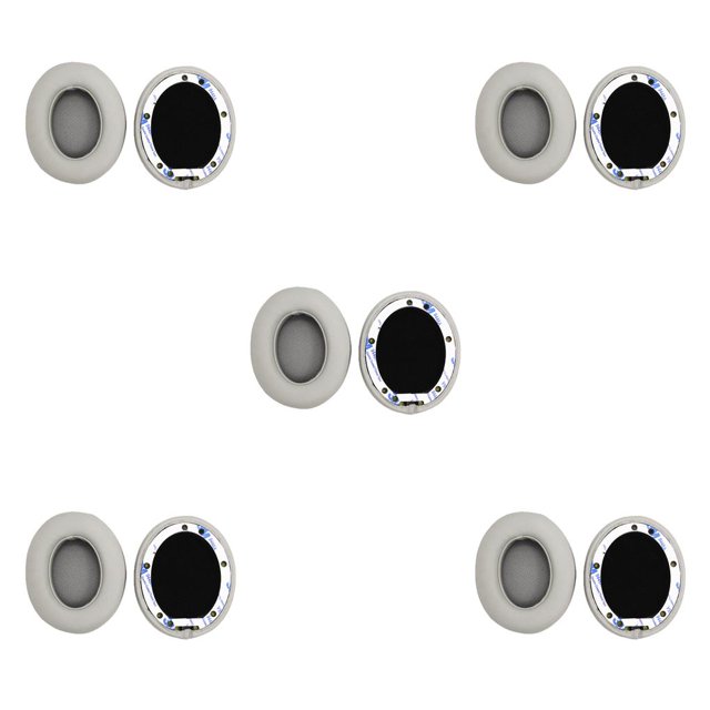Inteprter 1 par de almohadillas para orejas para auriculares de cuero, transpirables, inalámbricos, gris Type2 NO2