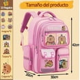 thumbnail image 2 of Mochila Capibara Escolar Kawaii Con Accesorios Regalo Para Unisex Jóvenes Y Niños Modelo Rosa, 2 of 4