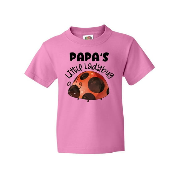 Inktastic Papa's Little Ladybug Youth T-Shirt