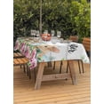 thumbnail image 2 of Easter Outdoor Tablecloth - 54x80 Inch Rectangle Dining Table Cover, Spring Watercolor Bunny Eggs Flower Leaf Wooden Grey Waterproof Outdoor Table Cloth with Umbrella Hole & Zipper for Picnic/Patio, 2 of 7