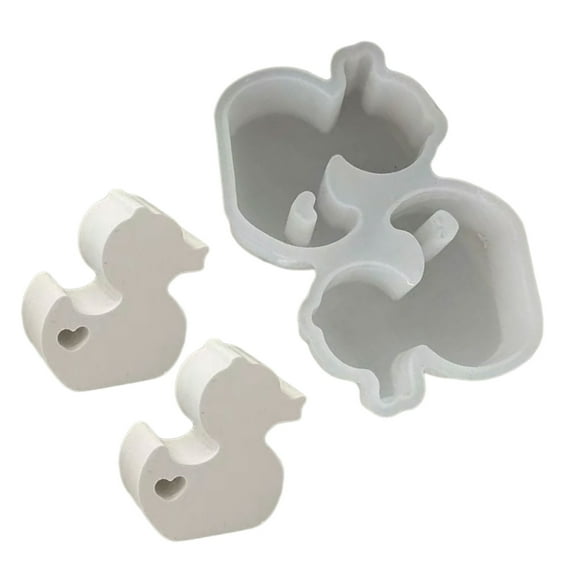 Necvior 2-in-1 Duck Candle Molds for Making Candle Soap Office Desk Decorations