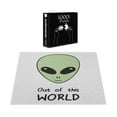 thumbnail image 3 of Ambesonne Alien Jigsaw Puzzle Durable Cardboard, Out of This World UFO Being, 1000 pcs, Pale Green Charcoal Grey, 3 of 5