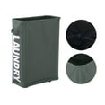 thumbnail image 3 of Labymos Corner Slim Foldable Oxford Cloth Laundry Basket Bin Mesh Drawstring Dirty Clothes Hamper with, 3 of 8